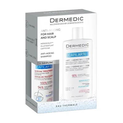 Dermedic Capilarte zestaw dermokosmetyków do włosów szampon 300 ml + serum-kuracja 150 ml