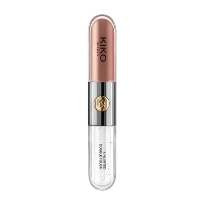 KIKO Milano Unlimited Double Touch dwuetapowa pomadka w płynie 102 Satin Rosy Beige 2x3ml