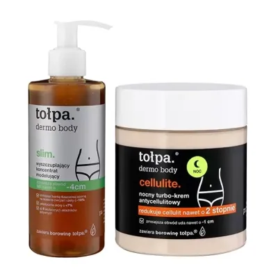 Tołpa Dermo Body zestaw koncentrat modelujący Slim 250ml + krem antycellulitowy na noc Cellulite 250ml