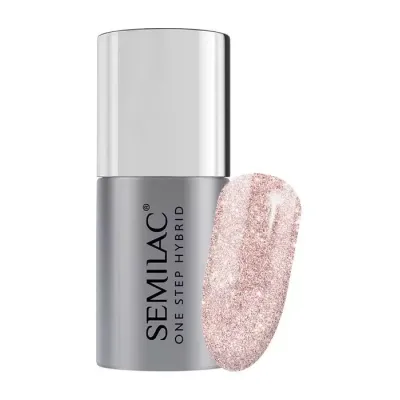 Semilac One Step Hybrid lakier hybrydowy 3w1 S245 Glitter Pink Beige 5 ml