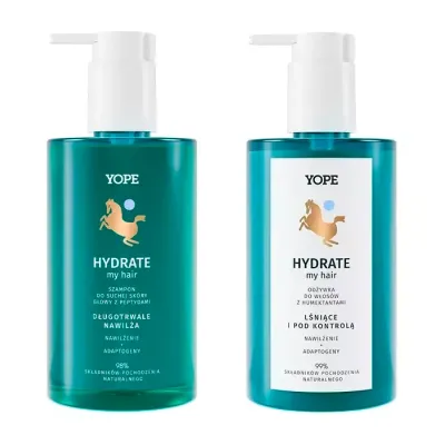 Yope Bounce My Hair Hydrate zestaw kosmetyków do pielęgnacji włosów szampon + odżywka
