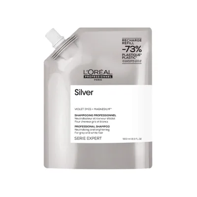 L'Oréal Professionnel Serie Expert Silver neutralizujący szampon do włosów siwych lub mocno rozjaśnionych refill 500 ml