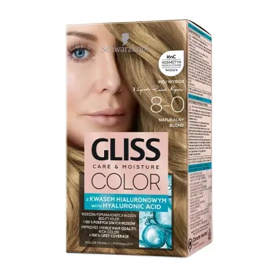 Gliss Care & Moisture Color farba do włosów z kwasem hialuronowym 8-0