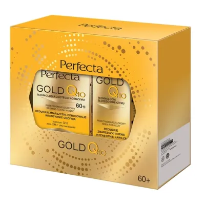 Perfecta Gold Q10 zestaw do pielęgnacji twarzy krem na dzień i na noc 60+ + krem pod oczy