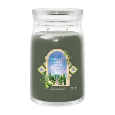 Yankee Candle Signature duża świeca zapachowa Olive & Cypress 567 g