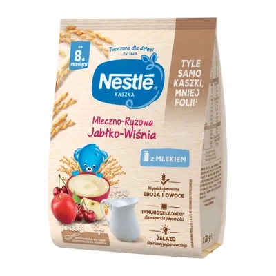 Nestle kaszka mleczno-ryżowa po 8 miesiącu Jabłko Wiśnia 230g