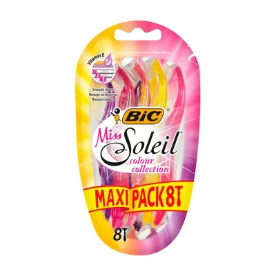 BIC Miss Soleil Colour Collection jednorazowe maszynki do golenia dla kobiet 8 sztuk