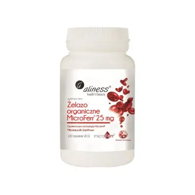 Aliness żelazo organiczne MicroFerr 25 mg suplement diety 100 tabletek