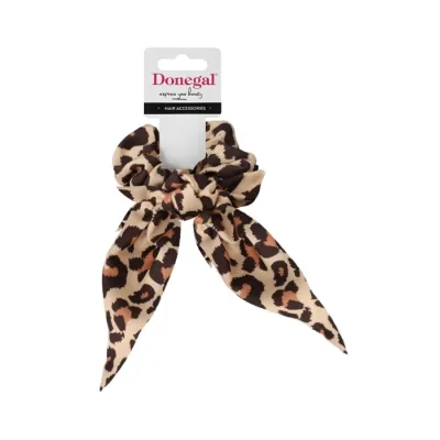 Donegal gumka do włosów scrunchie z kokardą FA-5621 Panterka