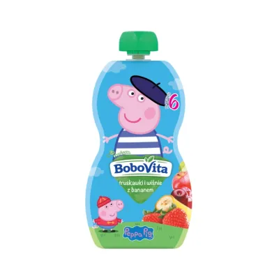 BoboVita mus owocowy po 6 miesiącu Truskawki Wiśnie Banan 100 g