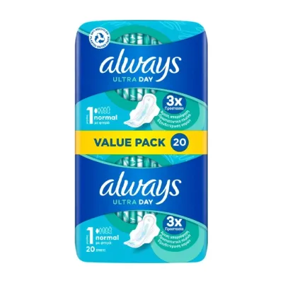 Always Ultra Day podpaski higieniczne ze skrzydełkami 1 Normal 20 sztuk