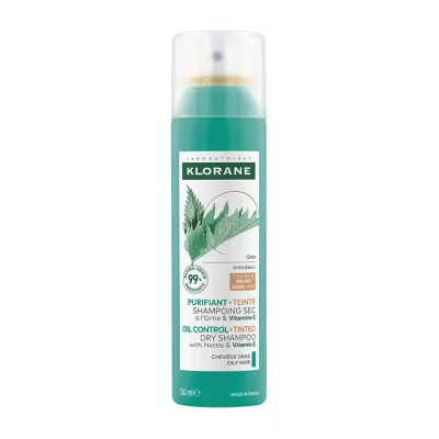 Klorane Organiczna Pokrzywa suchy szampon do ciemnych włosów przetłuszczających się 150 ml