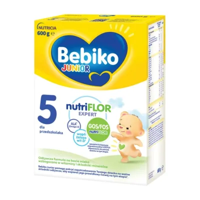 Bebiko Junior NutriFlor Expert 5 odżywcza formuła dla dzieci na bazie mleka dla przedszkolaka 600 g