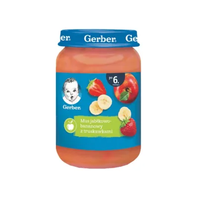 Gerber deserek po 6 miesiącu Mus jabłkowo-bananowy z truskawkami 190g