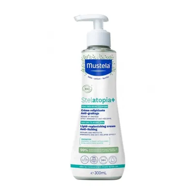 Mustela Stelatopia+ krem uzupełniający lipidy przeciw swędzeniu dla dzieci i dorosłych 300 ml