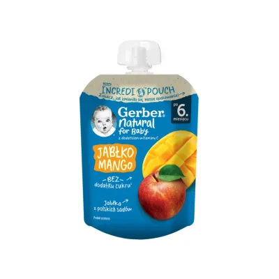 Gerber Natural mus w tubce po 6 miesiącu Jabłko Mango 80 g