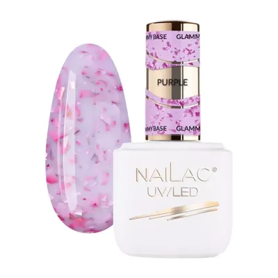 NaiLac Glammy Base baza kauczukowa Purple 7ml