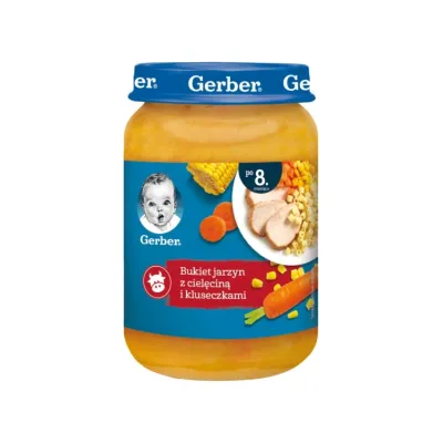 Gerber obiadek po 8 miesiącu Bukiet jarzyn z cielęciną i kluseczkami 190 g