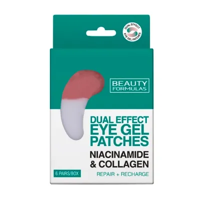 Beauty Formulas Niacynamid & Kolagen żelowe płatki pod oczy 6 par