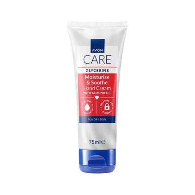 Avon Care Glycerine nawilżająco-wygładzający krem do rąk z olejem ze słodkich migdałów 75 ml