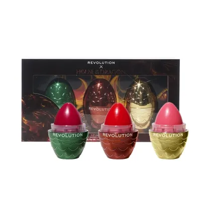 Makeup Revolution x House Of The Dragon zestaw balsamów do ust i policzków 3 x 9g