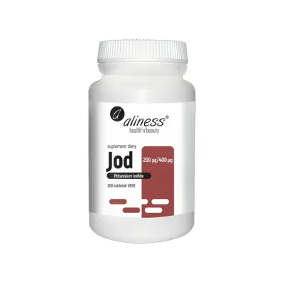 Aliness suplement diety Jod (jodek potasu) 200 µg/400 µg 200 tabletek