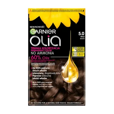 Garnier Olia trwała farba do włosów bez amoniaku 5.0 Brąz