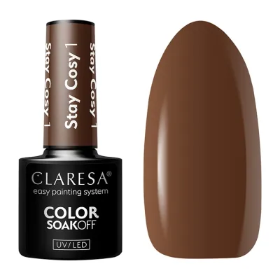CLARESA SOAK OFF LAKIER HYBRYDOWY STAY COSY 1 5ML