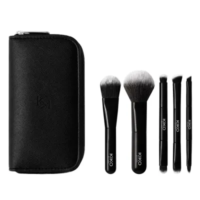 KIKO Milano Travel Brush Set kosmetyczka podróżna z 5 profesjonalnymi pędzlami do makijażu