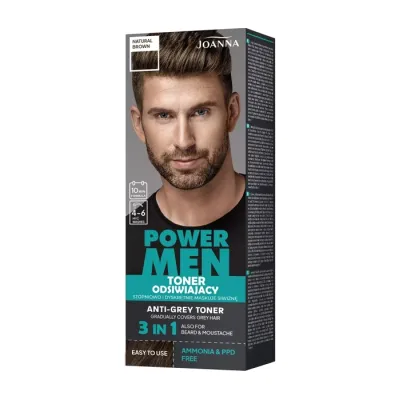 Joanna Power Men toner odsiwiający 04 Natural Brown 80g