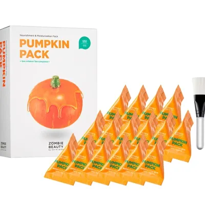 SKIN1004 Zombie Beauty Pumpkin Pack zestaw dyniowych maseczek 16x4g + pędzelek