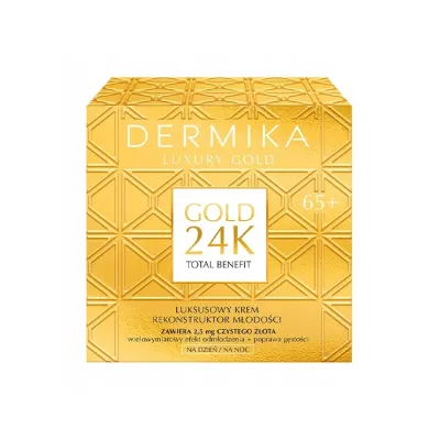 Dermika Luxury Gold 24K przeciwstarzeniowy krem do twarzy 65+ 50ml