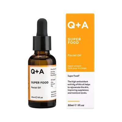 Q+A Rewitalizujący olejek do twarzy z kompleksem Super Food 30ml