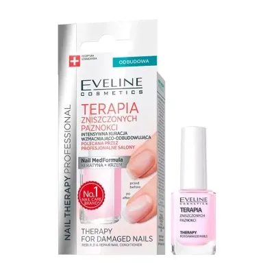 Eveline Cosmetics Nail Therapy Terapia Zniszczonych Paznokci wzmacniająco-odbudowująca odżywka 12 ml