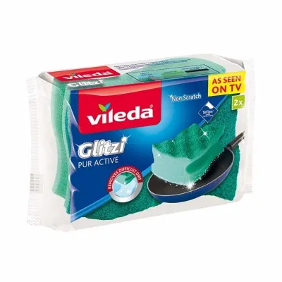 Vileda Glitzi Pur Active zmywak kuchenny profilowany 2 sztuki