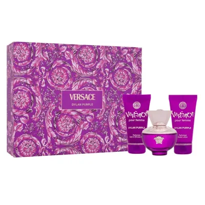 VERSACE DYLAN PURPLE POUR FEMME WODA PERFUMOWANA SPRAY 50ML + BALSAM 50ML + ŻEL 50ML