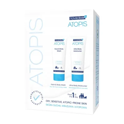 Novaclear Atopis zestaw kosmetyków do pielęgnacji ciała płyn do mycia ciała 200 ml + balsam do ciała 200 ml
