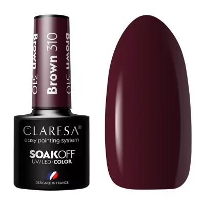 CLARESA SOAK OFF LAKIER HYBRYDOWY BROWN 310 5G