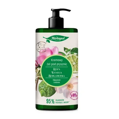 Herbapol kremowy żel pod prysznic Róża Wanilia Bergamtoka 740ml