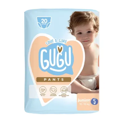 Gugu Love & Care pieluchomajtki rozmiar 5 Junior (12-18 kg) 20 sztuk