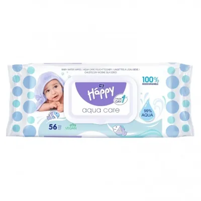Bella Baby Happy Aqua Care nawilżane chusteczki dla dzieci 56 sztuk