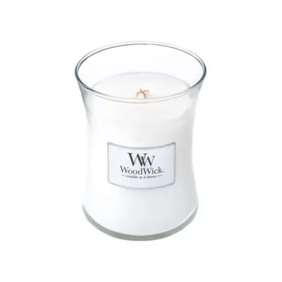 WOODWICK SMALL JAR CANDLE ŚWIECA ZAPACHOWA WHITE TEAK 85G