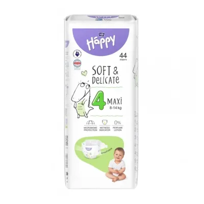 Bella Baby Happy Soft&Delicate 4 Maxi pieluchy 8-14 kg 44 sztuk