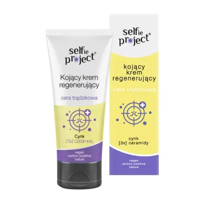 Selfie Project kojący krem regenerujący do skóry trądzikowej, tłustej i mieszanej 50ml