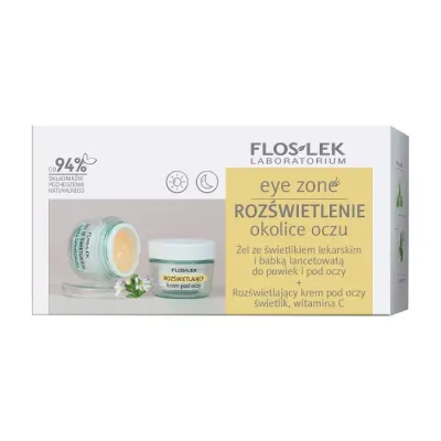 Floslek Rozświetlenie zestaw żel do powiek i pod oczy 10g + krem pod oczy 15ml