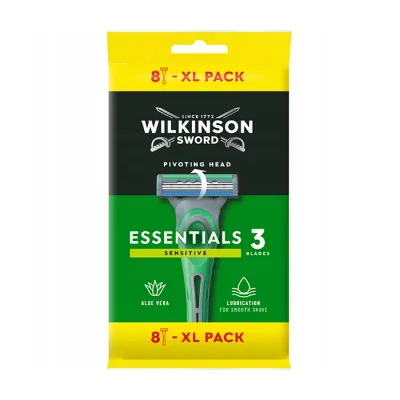 Wilkinson Sword Essentials 3 Sensitive jednorazowe maszynki do golenia dla mężczyzn 8 sztuk