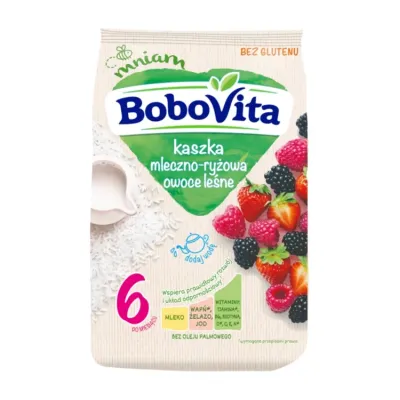 BoboVita kaszka mleczno-ryżowa po 6 miesiącu Owoce Leśne 230 g