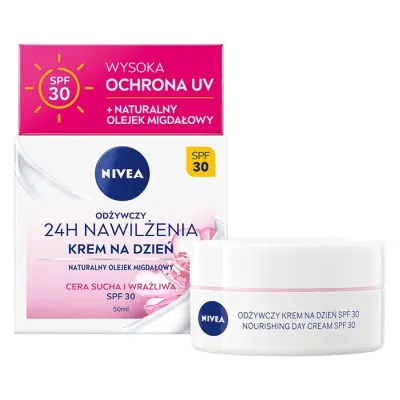 NIVEA 24h Nawilżenia odżywczy krem na dzień SPF30 50 ml