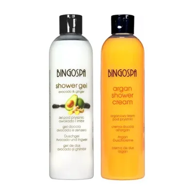 BingoSpa zestaw żel pod prysznic Awokado i Imbir 300 ml + arganowy krem pod prysznic Brzoskwinia 300 ml