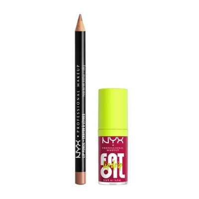 NYX Professional Makeup zestaw do makijażu ust konturówka 810 Natural 1 g + błyszczyk Fat Oil 05 Newsfeed 4,8 ml
